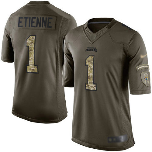 Nike Jacksonville Jaguars #1 Travis Etienne Green Men's Stitched NFL Limited 2015 Salute to Service Jersey Men's