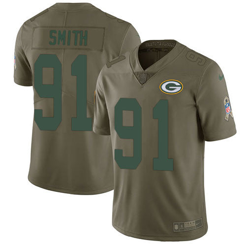 Nike Green Bay Packers #91 Preston Smith Olive Men's Stitched NFL Limited 2017 Salute To Service Jersey Men's