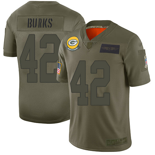 Nike Green Bay Packers #42 Oren Burks Camo Men's Stitched NFL Limited 2019 Salute To Service Jersey Men's