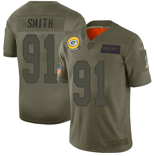 Nike Green Bay Packers #91 Preston Smith Camo Men's Stitched NFL Limited 2019 Salute To Service Jersey Men's