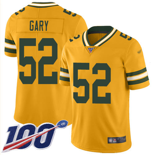 Nike Green Bay Packers #52 Rashan Gary Gold Men's Stitched NFL Limited Inverted Legend 100th Season Jersey Men's