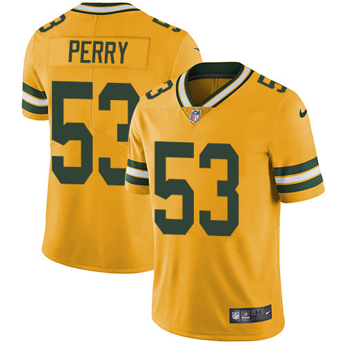 Nike Green Bay Packers #53 Nick Perry Yellow Men's Stitched NFL Limited Rush Jersey Men's