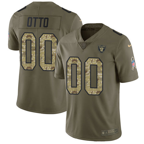 Nike Las Vegas Raiders #00 Jim Otto Olive/Camo Men's Stitched NFL Limited 2017 Salute To Service Jersey Men's