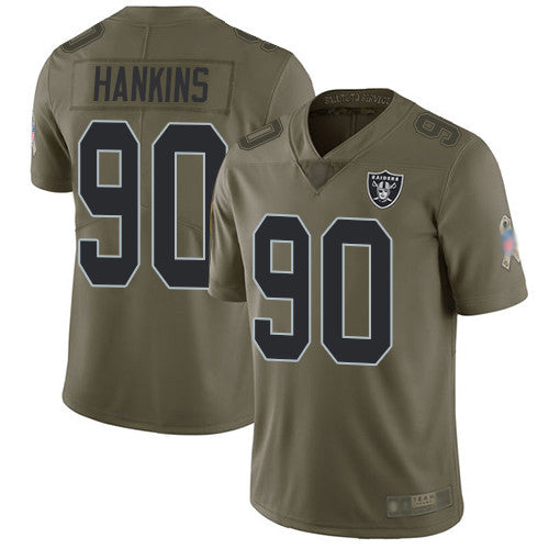 Nike Las Vegas Raiders #90 Johnathan Hankins Olive Men's Stitched NFL Limited 2017 Salute To Service Jersey Men's