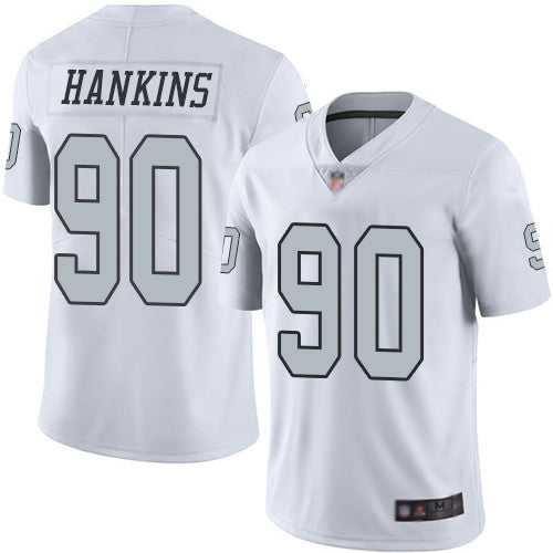 Nike Las Vegas Raiders #90 Johnathan Hankins White Men's Stitched NFL Limited Rush Jersey Men's