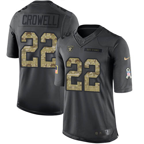 Nike Las Vegas Raiders #22 Isaiah Crowell Black Men's Stitched NFL Limited 2016 Salute To Service Jersey Men's