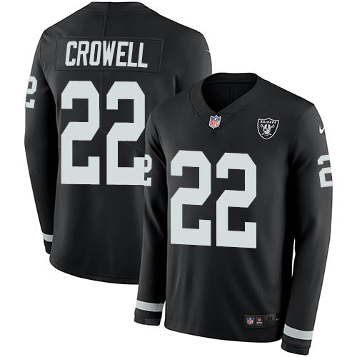 Nike Las Vegas Raiders #22 Isaiah Crowell Black Team Color Men's Stitched NFL Limited Therma Long Sleeve Jersey Men's
