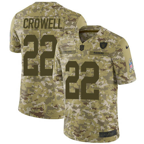 Nike Las Vegas Raiders #22 Isaiah Crowell Camo Men's Stitched NFL Limited 2018 Salute To Service Jersey Men's