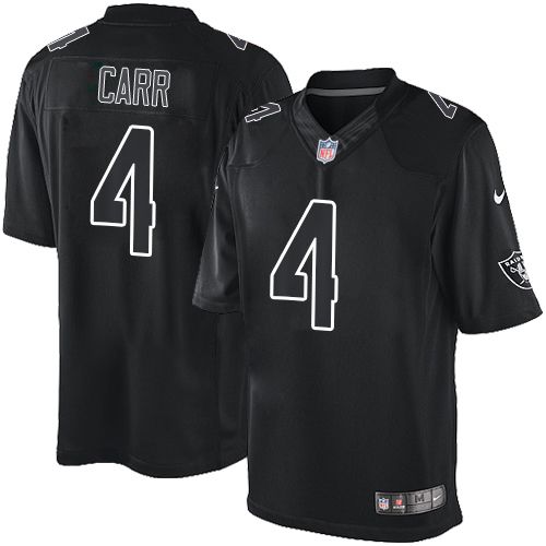 Nike Las Vegas Raiders #4 Derek Carr Black Men's Stitched NFL Impact Limited Jersey Men's