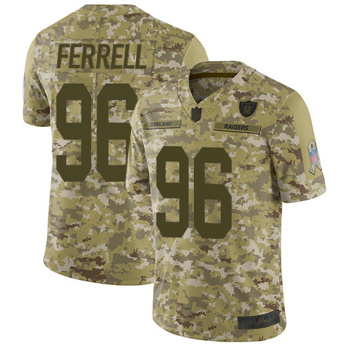 Nike Las Vegas Raiders #96 Clelin Ferrell Camo Men's Stitched NFL Limited 2018 Salute To Service Jersey Men's
