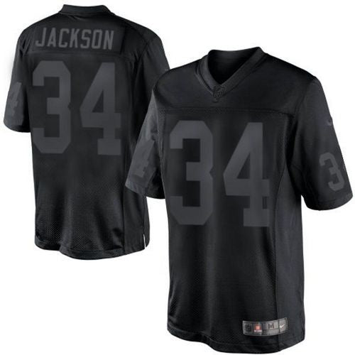 Nike Las Vegas Raiders #34 Bo Jackson Black Men's Stitched NFL Drenched Limited Jersey Men's
