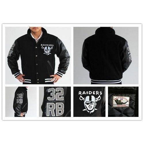 Mitchell And Ness NFL Las Vegas Las Vegas Raiders #32 Marcus Allen Authentic Wool Jacket Men's