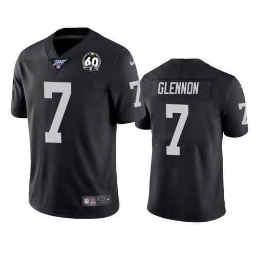 Nike Las Vegas Raiders #7 Mike Glennon Black 60th Anniversary Vapor Limited Stitched NFL 100th Season Jersey Men's