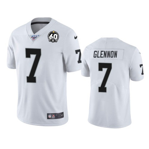 Nike Las Vegas Raiders #7 Mike Glennon White 60th Anniversary Vapor Limited Stitched NFL 100th Season Jersey Men's
