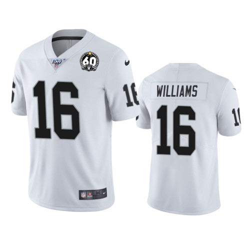 Nike Las Vegas Raiders #16 Tyrell Williams White 60th Anniversary Vapor Limited Stitched NFL 100th Season Jersey Men's