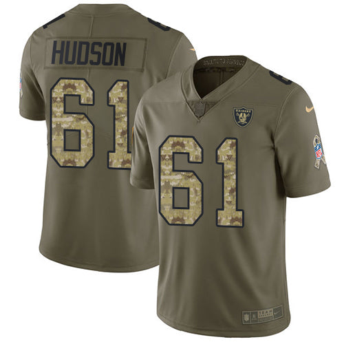 Nike Las Vegas Raiders #61 Rodney Hudson Olive/Camo Men's Stitched NFL Limited 2017 Salute To Service Jersey Men's