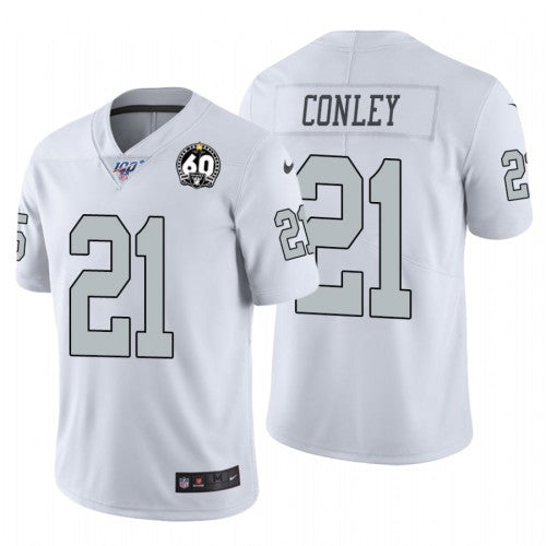 Nike Las Vegas Raiders #21 Gareon Conley White 60th Anniversary Patch Men's Stitched NFL 100 Limited Color Rush Jersey Men's
