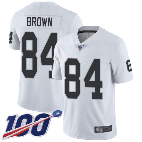 Nike Las Vegas Raiders #84 Antonio Brown White Men's Stitched NFL 100th Season Vapor Limited Jersey Men's