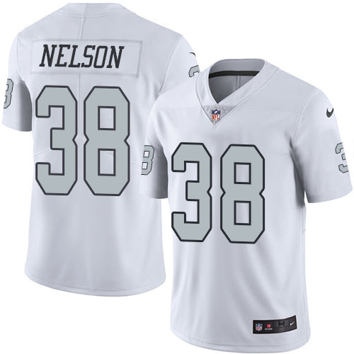 Nike Las Vegas Raiders #38 Nick Nelson White Men's Stitched NFL Limited Rush Jersey Men's
