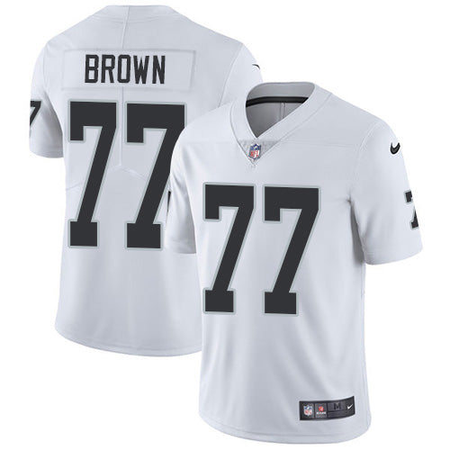 Nike Las Vegas Raiders #77 Trent Brown White Men's Stitched NFL Vapor Untouchable Limited Jersey Men's
