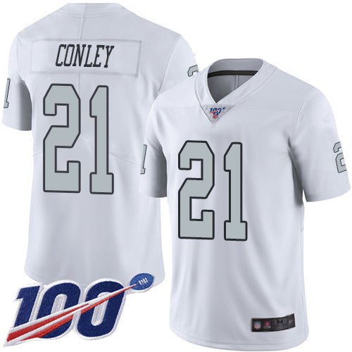 Nike Las Vegas Raiders #21 Gareon Conley White Men's Stitched NFL Limited Rush 100th Season Jersey Men's