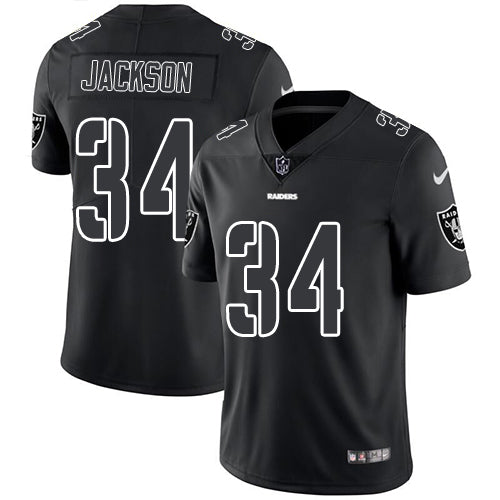 Nike Las Vegas Raiders #34 Bo Jackson Black Men's Stitched NFL Limited Rush Impact Jersey Men's
