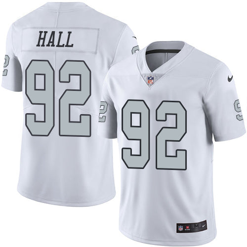 Nike Las Vegas Raiders #92 P.J. Hall White Men's Stitched NFL Limited Rush Jersey Men's