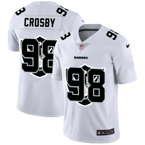 Las Vegas Las Vegas Raiders #98 Maxx Crosby White Men's Nike Team Logo Dual Overlap Limited NFL Jersey Men's