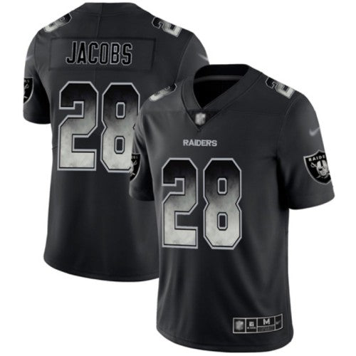Nike Las Vegas Raiders #28 Josh Jacobs Black Men's Stitched NFL Vapor Untouchable Limited Smoke Fashion Jersey Men's