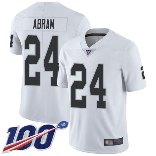 Nike Las Vegas Raiders #24 Johnathan Abram White Men's Stitched NFL 100th Season Vapor Limited Jersey Men's