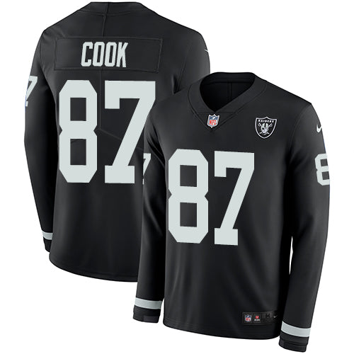 Nike Las Vegas Raiders #87 Jared Cook Black Team Color Men's Stitched NFL Limited Therma Long Sleeve Jersey Men's
