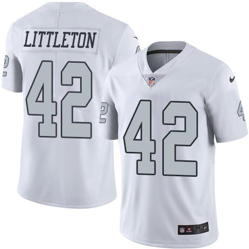 Nike Las Vegas Raiders #42 Cory Littleton White Men's Stitched NFL Limited Rush Jersey Men's
