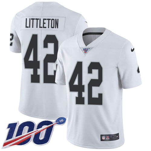 Nike Las Vegas Raiders #42 Cory Littleton White Men's Stitched NFL 100th Season Vapor Untouchable Limited Jersey Men's