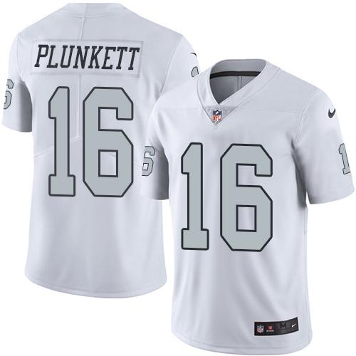 Nike Las Vegas Raiders #16 Jim Plunkett White Men's Stitched NFL Limited Rush Jersey Men's