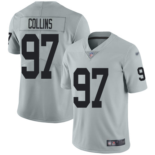 Nike Las Vegas Raiders #97 Maliek Collins Silver Men's Stitched NFL Limited Inverted Legend Jersey Men's