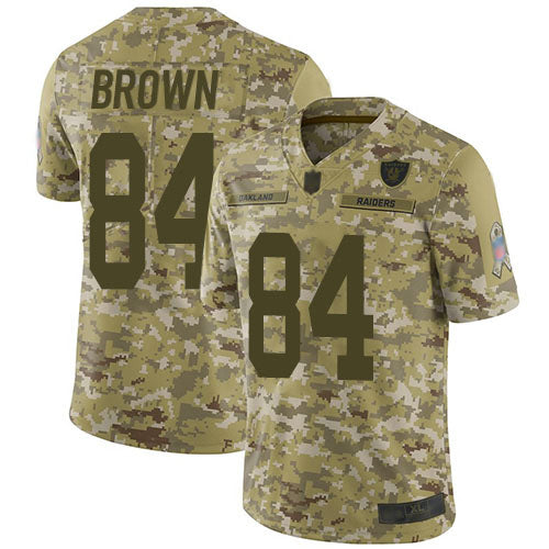 Nike Las Vegas Raiders #84 Antonio Brown Camo Men's Stitched NFL Limited 2018 Salute To Service Jersey Men's