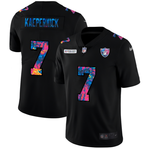 Las Vegas Las Vegas Raiders #7 Colin Kaepernick Men's Nike Multi-Color Black 2020 NFL Crucial Catch Vapor Untouchable Limited Jersey Men's