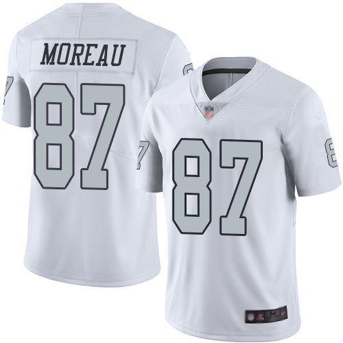 Nike Las Vegas Raiders #87 Foster Moreau White Men's Stitched NFL Limited Rush Jersey Men's