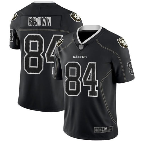 Nike Las Vegas Raiders #84 Antonio Brown Lights Out Black Men's Stitched NFL Limited Rush Jersey Men's