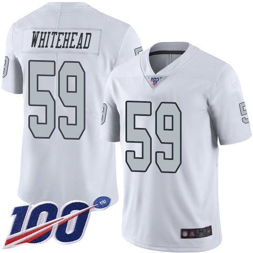 Nike Las Vegas Raiders #59 Tahir Whitehead White Men's Stitched NFL Limited Rush 100th Season Jersey Men's