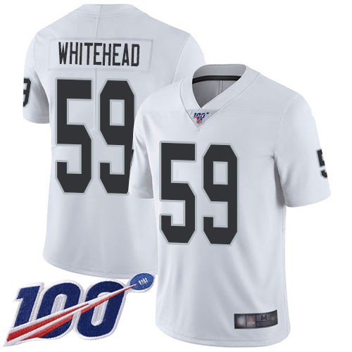 Nike Las Vegas Raiders #59 Tahir Whitehead White Men's Stitched NFL 100th Season Vapor Limited Jersey Men's