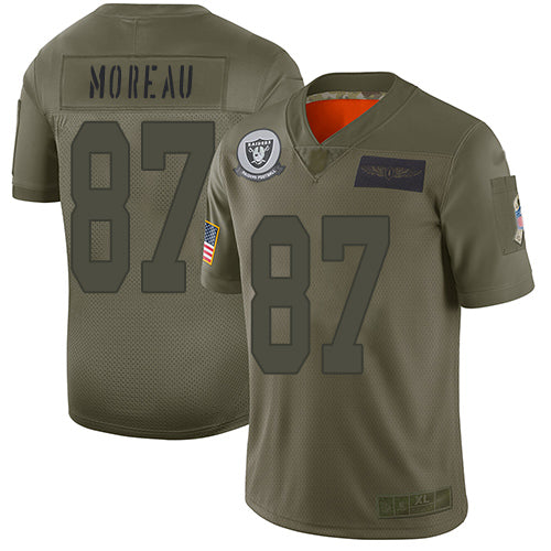 Nike Las Vegas Raiders #87 Foster Moreau Camo Men's Stitched NFL Limited 2019 Salute To Service Jersey Men's