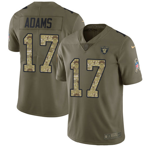 Nike Las Vegas Raiders #17 Davante Adams Olive/Camo Men's Stitched NFL Limited 2017 Salute To Service Jersey Men's