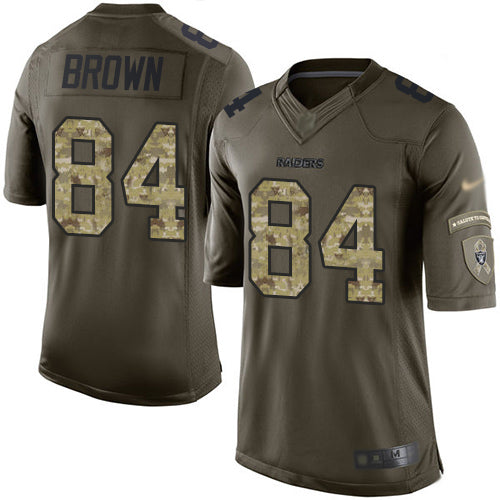Nike Las Vegas Raiders #84 Antonio Brown Green Men's Stitched NFL Limited 2015 Salute To Service Jersey Men's