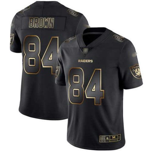 Nike Las Vegas Raiders #84 Antonio Brown Black/Gold Men's Stitched NFL Vapor Untouchable Limited Jersey Men's