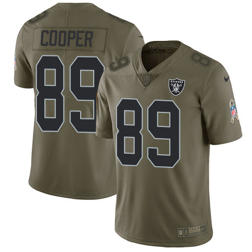 Nike Las Vegas Raiders #89 Amari Cooper Olive Men's Stitched NFL Limited 2017 Salute To Service Jersey Men's