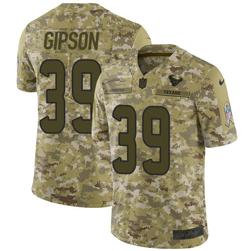 Nike Houston Texans #39 Tashaun Gipson Camo Men's Stitched NFL Limited 2018 Salute To Service Jersey Men's
