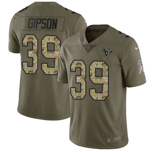 Nike Houston Texans #39 Tashaun Gipson Olive/Camo Men's Stitched NFL Limited 2017 Salute To Service Jersey Men's