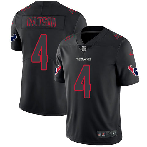 Nike Houston Texans #4 Deshaun Watson Black Men's Stitched NFL Limited Rush Impact Jersey Men's