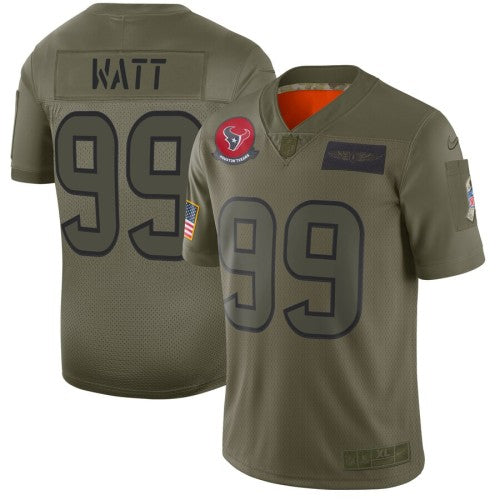 Nike Houston Texans #99 J.J. Watt Camo Men's Stitched NFL Limited 2019 Salute To Service Jersey Men's